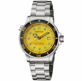 JUGGERNAUT 5 44MM AUTOMATIC DIVER BLACK CERAMIC BEZEL - YELLOW DIAL -BRACELET 