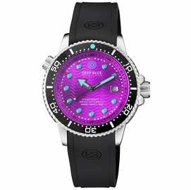 JUGGERNAUT 5 44MM SWISS AUTOMATIC DIVER BLACK CERAMIC BEZEL - LAVENDER DIAL - STRAP