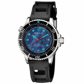 JUGGERNAUT IV SWISS AUTOMATIC  BLACK BEZEL PLATINUM  MOTHER OF PEARL DIAL STRAP