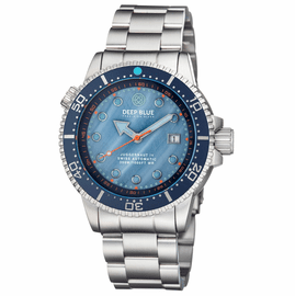 JUGGERNAUT IV SWISS AUTOMATIC  BLUE DIVER MOTHER OF PEARL DIAL BRACELET