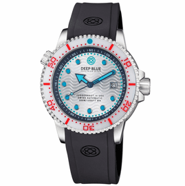 JUGGERNAUT IV USA  SWISS AUTOMATIC  DIVER #2 WHITE/RED BEZEL -  WHITE DIAL  STRAP