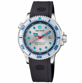 JUGGERNAUT IV USA  SWISS AUTOMATIC  DIVER #6 WHITE/BLUE BEZEL -  WHITE DIAL STRAP