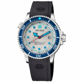 JUGGERNAUT IV USA  SWISS AUTOMATIC  DIVER #7 BLUE/WHITE BEZEL -  WHITE DIAL STRAP
