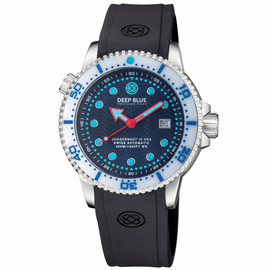 JUGGERNAUT IV USA  SWISS AUTOMATIC  DIVER #8 WHITE/BLUE BEZEL -  BLUE DIAL STRAP