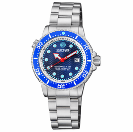 JUGGERNAUT V USA  SWISS AUTOMATIC  DIVER BLUE/WHITE BEZEL - WHITE/BLUE DIAL BRACELET