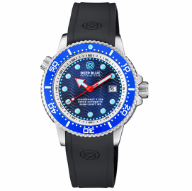 JUGGERNAUT V USA  SWISS AUTOMATIC  DIVER  BLUE/WHITE BEZEL - WHITE/BLUE DIAL STRAP