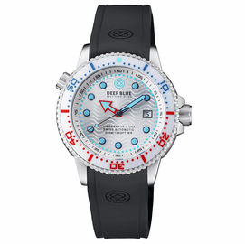 JUGGERNAUT V USA  SWISS AUTOMATIC  DIVER  WHITE/RED/BLUE BEZEL - WHITE DIAL STRAP
