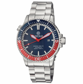 MASTER 1000 2.5 -  60 HOUR POWER RESERVE AUTOMATIC &#65533; CERAMIC BEZEL DIVER BLUE/RED BEZEL BLUE DIAL