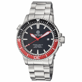 MASTER 1000 2.5 -  60 HOUR POWER RESERVE AUTOMATIC  CERAMIC BEZEL DIVER BLACK/RED BEZEL BLACK DIAL