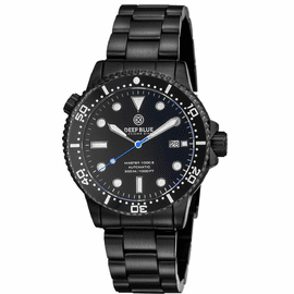 MASTER  1000 II  44MM  AUTOMATIC DIVER BLACK CERAMIC BEZEL -BLACK DIAL-PVD BLACK CASE BLUE SECOND HAND