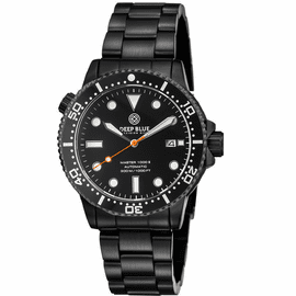 MASTER  1000 II  44MM  AUTOMATIC DIVER BLACK CERAMIC BEZEL -BLACK DIAL-PVD BLACK CASE ORANGE SECOND HAND