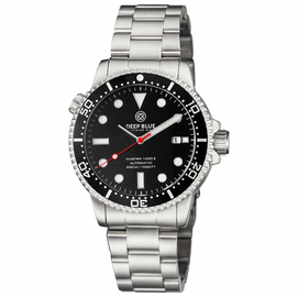 MASTER  1000 II  44MM  AUTOMATIC DIVER BLACK CERAMIC BEZEL -BLACK GLOSSY DIAL-RED SECOND HAND