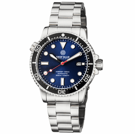 MASTER  1000 II  44MM  AUTOMATIC DIVER BLACK CERAMIC BEZEL - BLUE SUNRAY DIAL RED SECOND HAND