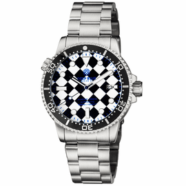 MASTER 1000 II 44MM AUTOMATIC DIVER BLACK CERAMIC BEZEL  CHECKERBOARD PATTERN BLUE SECOND HAND BRACELET