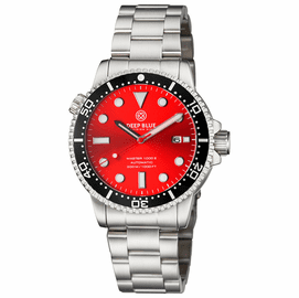 MASTER  1000 II  44MM  AUTOMATIC DIVER BLACK CERAMIC BEZEL -RED SUNRAY  DIAL 