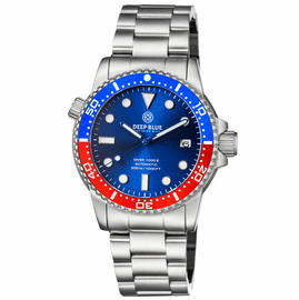 MASTER  1000 II  44MM  AUTOMATIC DIVER BLUE/RED CERAMIC BEZEL -DARK BLUE SUNRAY DIAL-BLUE HANDS