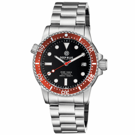 MASTER  1000 II  44MM  AUTOMATIC DIVER RED CERAMIC BEZEL -BLACK GLOSSY DIAL