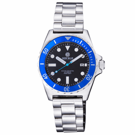 MASTER 1000 RETRO  -  BLUE BEZEL - BLACK DIAL - BLUE SECOND HAND -  BRACELET