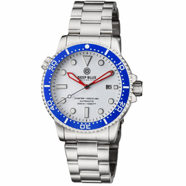 MASTER 1000 USA AUTOMATIC DIVER CERAMIC BLUE BEZEL -WHITE GLOSSY DIAL BRACELET