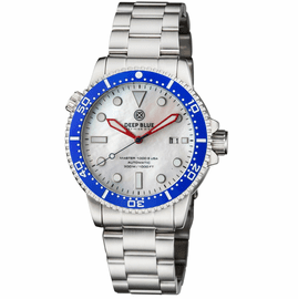 MASTER 1000 USA AUTOMATIC DIVER CERAMIC BLUE BEZEL -WHITE MOTHER OF PEARL DIAL BRACELET