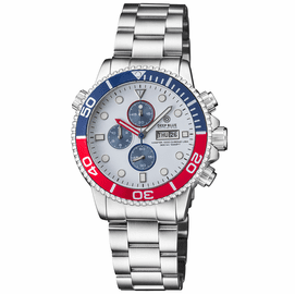 MASTER 1000 USA CHRONOGRAPH QUARTZ CHRONOGRAPH BLUE/RED BEZEL - WHITE DIAL BRACELET