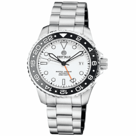 MASTER  1000M GMT 44MM AUTOMATIC  DIVER CERAMIC BLACK BEZEL WHITE DIAL BRACELET