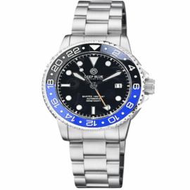 DIVER  1000 GMT 40MM  AUTOMATIC DIVER CERAMIC BLACK/BLUE BEZEL BLACK DIAL BRACELET  