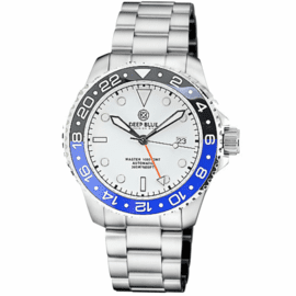 DIVER  1000 GMT 40MM  AUTOMATIC  DIVER CERAMIC BLACK/BLUE BEZEL WHITE DIAL BRACELET