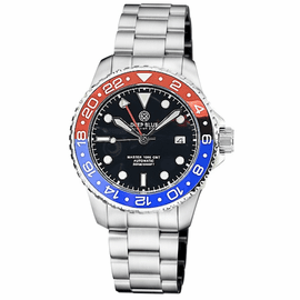 DIVER  1000 GMT 40MM  AUTOMATIC  DIVER CERAMIC RED/BLUE BEZEL BLACK DIAL BRACELET