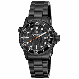 MASTER  1000M II 44MM  PVD CASE BLACK METEORITE DIAL AUTOMATIC DIVER  BLACK CERAMIC BEZEL BRACELET 