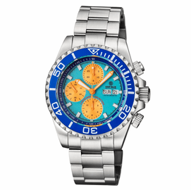 MASTER CHRONO 7750 AUTOMATIC DIVER BLUE LUME DIAL ORANGE SUBDIALS