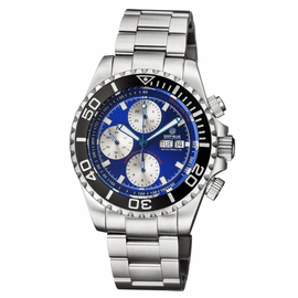 MASTER CHRONO 7750 AUTOMATIC DIVER DIAL DARK BLUE SUNRAY DIAL SILVER SUBDIALS