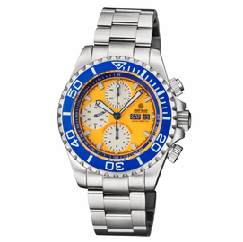 MASTER CHRONO 7750 AUTOMATIC DIVER ORANGE LUME DIAL WHITE SUBDIALS