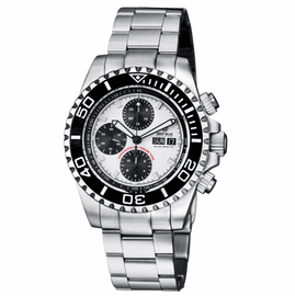 MASTER CHRONO 7750  AUTOMATIC DIVER   WHITE BLACK SUBDIALS