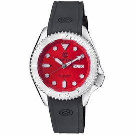 MILITARY DIVER 300 AUTOMATIC  SS DIVER SILVER CERAMIC EMBOSSED BEZEL RED DIAL