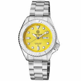 MILITARY DIVER 300 AUTOMATIC  SS DIVER SILVER CERAMIC EMBOSSED BEZEL YELLOW DIAL BRACELET
