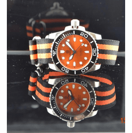 Nato Ballistic Nylon Strap with a double orange stripe
