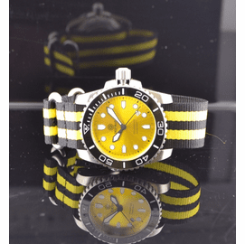 Nato Ballistic Nylon Strap with a double yellow stripe