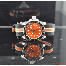 Nato Ballistic Nylon Strap with black/gray/orange stripe