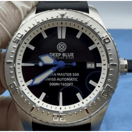 OCEAN MASTER 500 40MM SWISS AUTOMATIC INNER RING STICK HOUR MARKER BLUE HANDS BRACELET