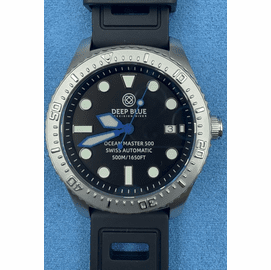OCEAN MASTER 500 40MM SWISS AUTOMATIC ROUND HOUR MARKER BLUE HANDS BRACELET