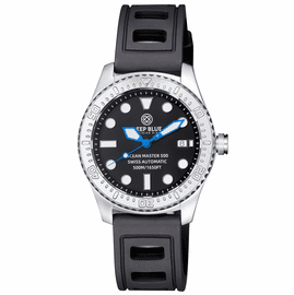 OCEAN MASTER 500 40MM SWISS AUTOMATIC ROUND HOUR MARKER BLUE HANDS STRAP 
