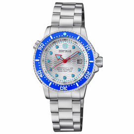 "ON SALE " JUGGERNAUT V USA  SWISS AUTOMATIC  DIVER  BLUE/WHITE BEZEL -  WHITE DIAL BRACELET