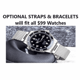 OPTIONAL BRACELETS, STRAPS AND ACCESSORIES WILL FIT ALL $99 WATCHES