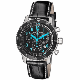 PILOTS PRO CHRONOGRAPH BLACK CERAMIC BEZEL BLACK BLUE DIAL