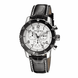 PILOTS PRO CHRONOGRAPH BLACK CERAMIC BEZEL WHITE DIAL