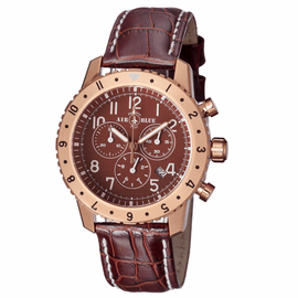 PILOTS PRO CHRONOGRAPH ROSE BEZEL BROWN DIAL