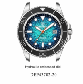 PRO DIVER 200 BLUE HYDRAULIC EMBOSSED DIAL 42.5MM AUTOMATIC BRACELET DIVE WATCH