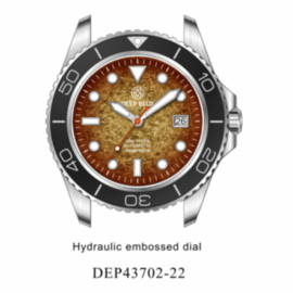 PRO DIVER 200 BROWN HYDRAULIC EMBOSSED DIAL 42.5MM AUTOMATIC BRACELET DIVE WATCH