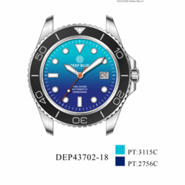 PRO DIVER 200 GRADIENT LIGHT BLUE/ DARK BLUE DIAL 42.5MM AUTOMATIC BRACELET DIVE WATCH 